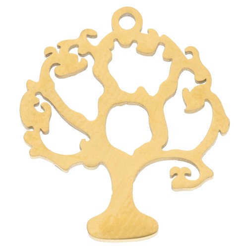 Tree of Life Charm 18x16 mm - 304 Gold Stainless Steel x1