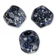 Fire Polished faceted beads 3mm Jet Tweedy Blue x50