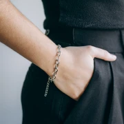 Trace mesh bracelet 7 mm - Stainless steel 304 x16cm