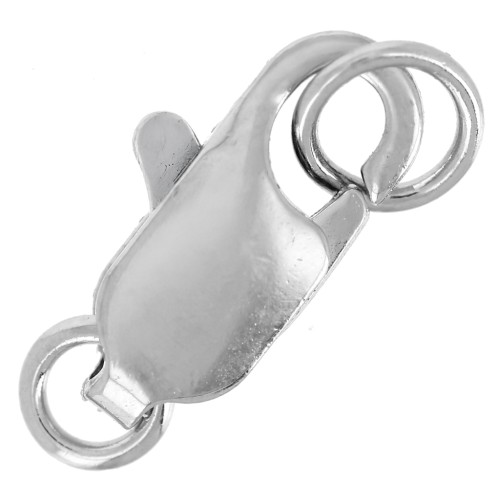 Extended lobster clasp with closed rings 12 mm - Silver x1
