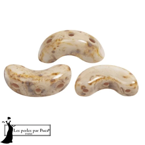 Arcos® glass beads by Puca® 5x10 mm - White Stony Beige x10g