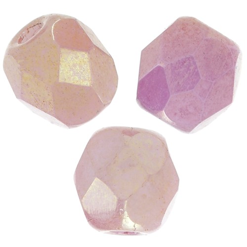 Facets 3 mm Chalk White Red Luster x50