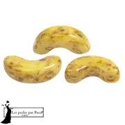 Perles en verre Arcos® par Puca® 5x10 mm - White Stony Beige Yellow x10g