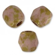 Facets 3 mm Chalk White Lila Gold Luster x50