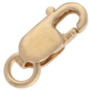 8.5 mm long lobster clasp with open ring - Silver 925 Gilded x1