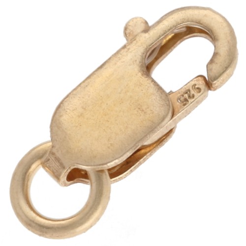 8.5 mm long lobster clasp with open ring - Silver 925 Gilded x1