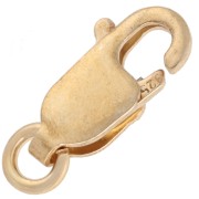 Elongated lobster clasp 10 mm with open ring - Silver 925 Gilded x1