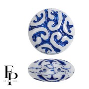 Vintage round beads 14 mm 2 holes - Dark Blue x6|raw }}