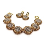 Vintage round beads 14 mm 2 holes - Dark Blue x6