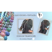 Vintage round beads 14 mm 2 holes - Dark Blue x6