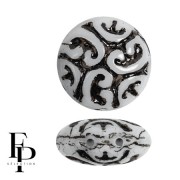 Vintage round beads 14 mm 2 holes - Jet x6|raw }}