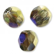 Fire Polished faceted beads 3mm Crystal California Blue x50