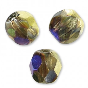 Fire Polished faceted beads 3mm Crystal California Blue x50