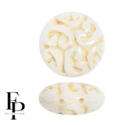 Opaque White - Vintage round beads 14 mm 2 holes - Beige x6 Vintage round beads 14 mm 2 holes - Beige x6