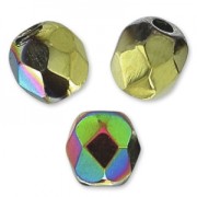 Fire Polished faceted beads 3mm Crystal California Blooming x50|raw }}