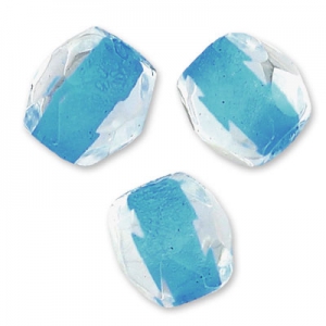 Fire Polished faceted beads 3mm Crystal Blue Lined x50