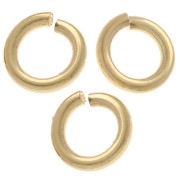 Open rings 5x1 mm - European design - 925 Sterling Silver Gilded x10