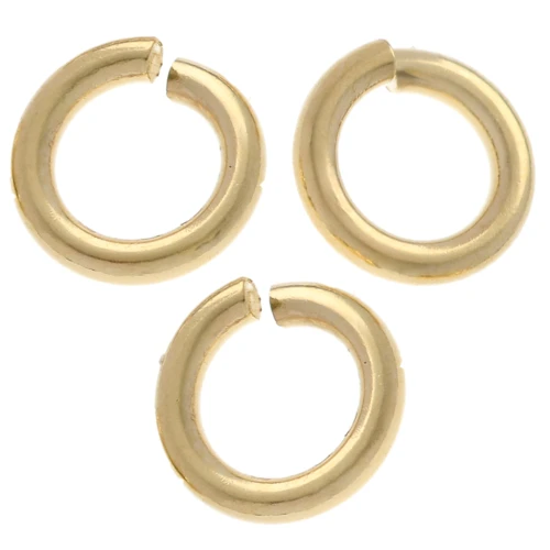 Open rings 5x1 mm - European design - 925 Sterling Silver Gilded x10