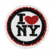 Iron-on badge I love NY 38 mm Red/Black x1