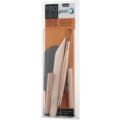 Set of 4 Gédéo wooden modelling tools