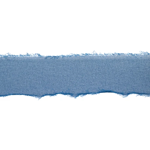 Frayed muslin ribbon 40 mm - Duck blue x1m