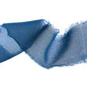Frayed muslin ribbon 40 mm - Duck blue x1m