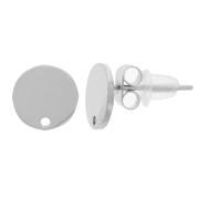 Earstud disc with hole 8mm Stainless steel x2