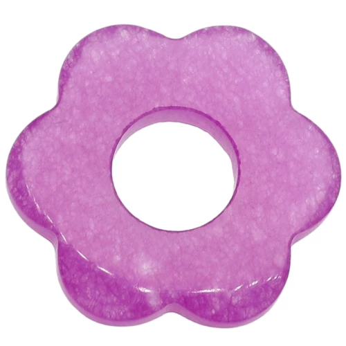 20 mm flower pendant in tinted gemstone - Violet jade x1