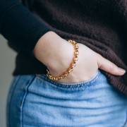 7 mm Jaseron Mesh Bracelet - Fine gold plated x17cm