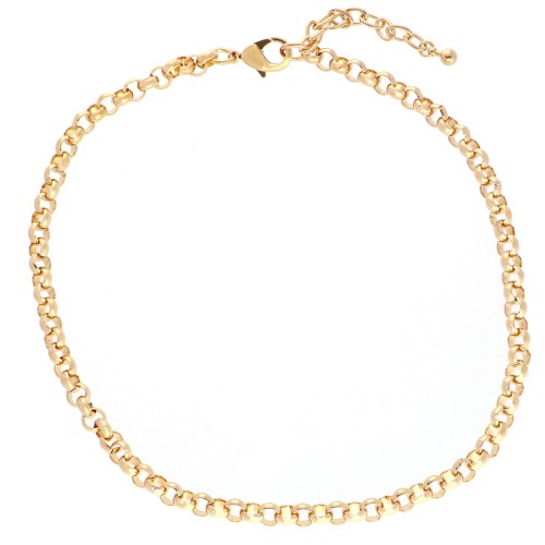 Jaseron mesh necklace 7 mm - Fine gold plated x44cm