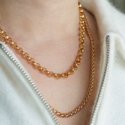 Belcher chain necklace 7 mm - Fine gold plated x44cm