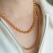 Belcher chain necklace 7 mm - Fine gold plated x44cm