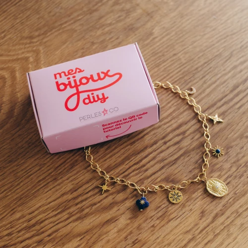 Mes bijoux DIY - Jewelry Kit Necklace charms Astres in Stainless Steel Gilded