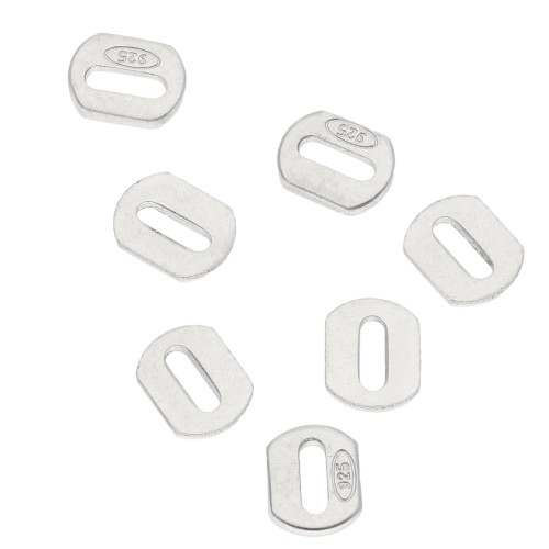Oval clips 4x3 mm - 925 Sterling Silver x10
