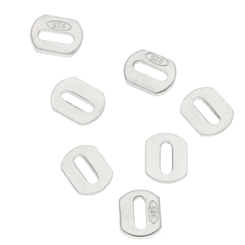 Oval clips 4x3 mm - 925 Sterling Silver x10