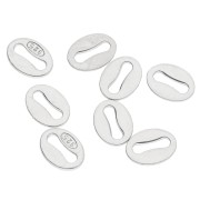 Oval clips 5x4 mm - 925 Sterling Silver x10