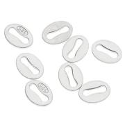 Oval clips 5x4 mm - 925 Sterling Silver x10