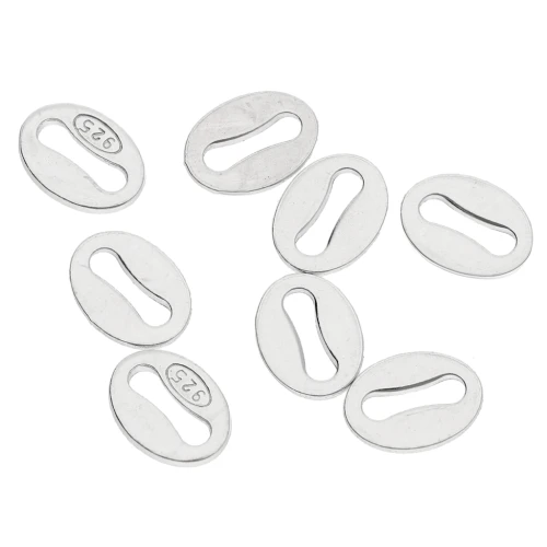 Oval clips 5x4 mm - 925 Sterling Silver x10