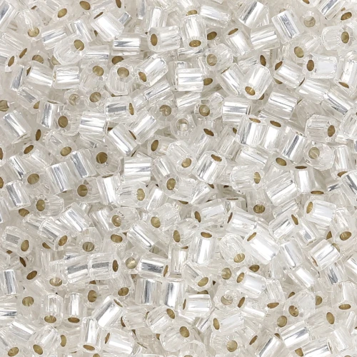 Bugles Twist Miyuki 10/0 Hex Cut 001 - Clear Transparent Silver Lined x10g