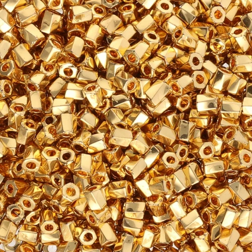 Bugles Twist Miyuki 10/0 Hex Cut 191 - 24KT Gold Plated x5g