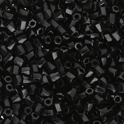 Miyuki 10/0 Hex Cut 401 Bugles Twist - Black, 10 g