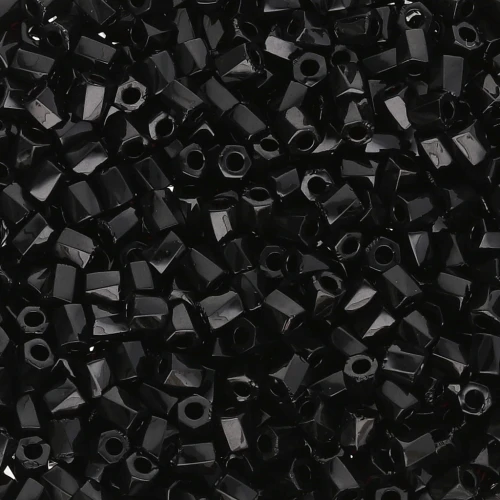 Miyuki 10/0 Hex Cut 401 Bugles Twist - Black, 10 g