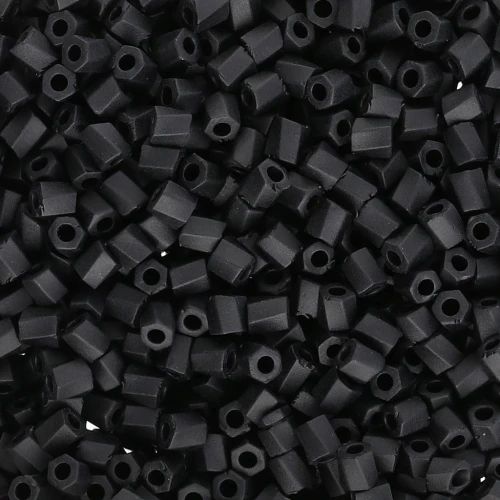 Bugles Twist Miyuki 10/0 Hex Cut 401F - Opaque Black Mat x10g