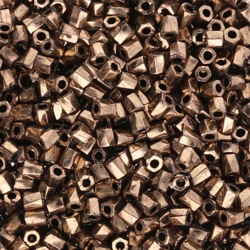 Bugles Twist Miyuki 10/0 Hex Cut 457 - Dark Bronze Metallic x5g
