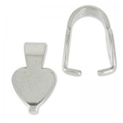 Pendant Holder 15 mm without jumpring Heart in Stainless Steel  x5
