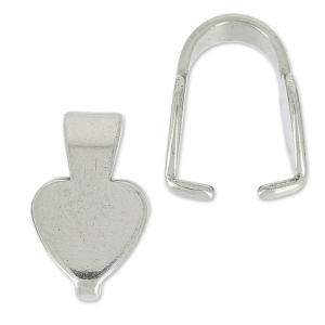 Pendant Holder 15 mm without jumpring Heart in Stainless Steel  x5