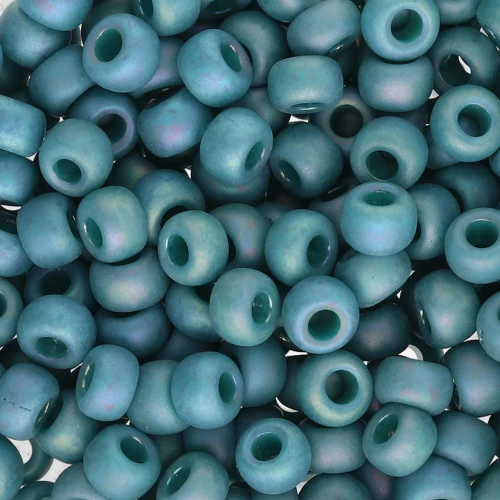 Seed beads Miyuki 6/0 4702 - Opaque Glaze Peacock AB Mat x8g