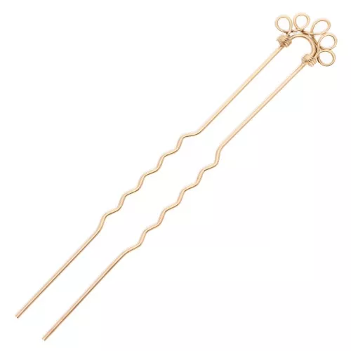 Decorative hair pick - Gold x1