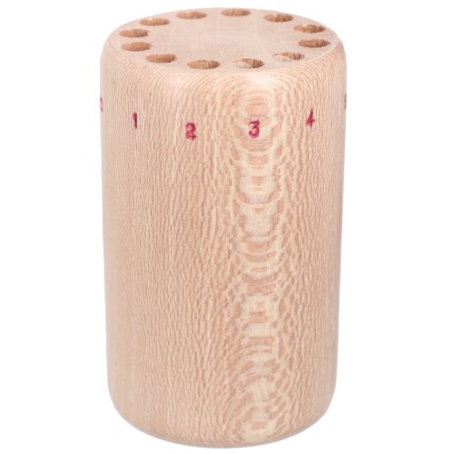 Round wooden storage stand 10x6 cm for needle files - Natural x1
