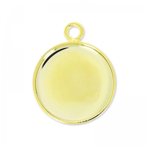 Pendant cabochon setting oval-shaped 15mm fine Gold platedx1